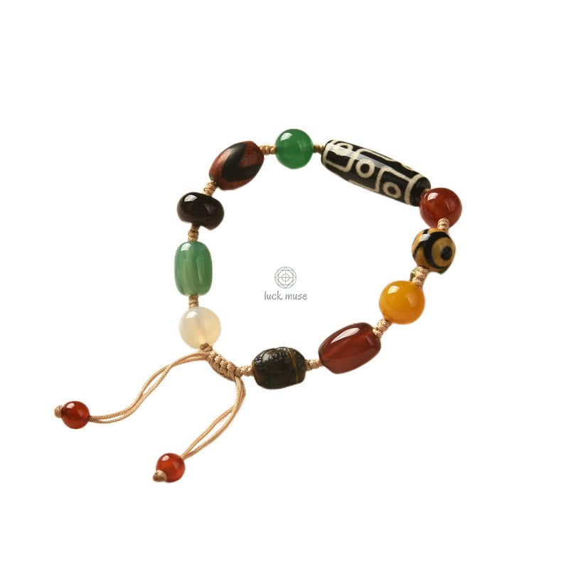 Tibetan Nine-Eye Dzi Bead Agate Bracelet for Wealth Protection at Luck Muse Shop - Image 15