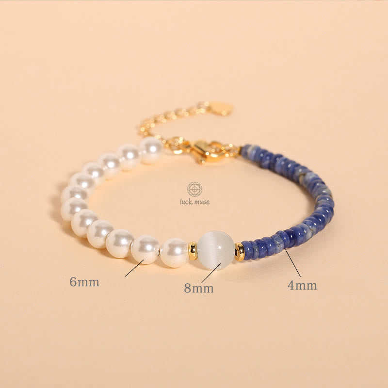 Natural Green Strawberry Quartz Tiger Eye Sodalite White Jade Pearl Gratitude Bracelet - Image 11