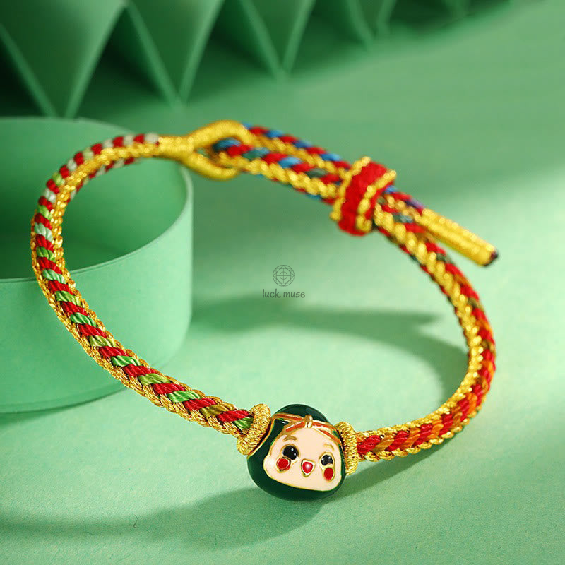 Luck Muse Handcrafted Lucky Zongzi Pattern Bracelet - Image 2