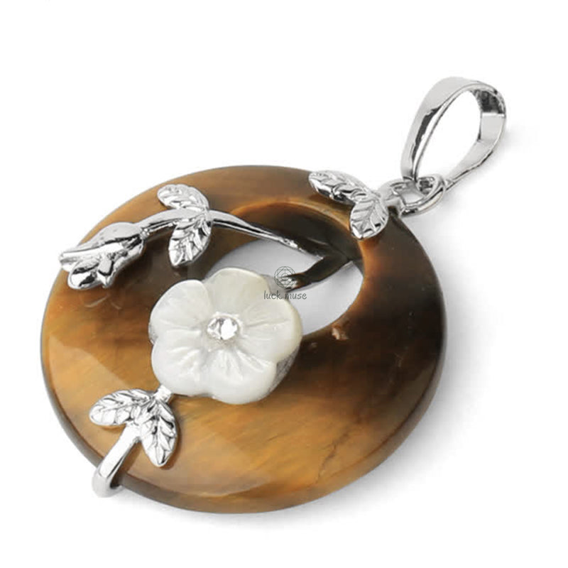 Luck Muse Crystal Amethyst Green Aventurine Flower Healing Necklace Pendant - Image 9