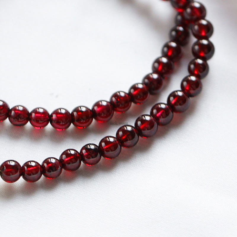 Luck Muse 14K Gold Plated Double Wrap Bracelet with Natural Garnet and Strawberry Quartz for Stability - Image 10