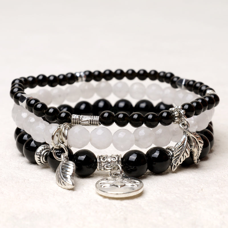 Luck Muse Natural Quartz Crystal Lotus Bracelet Set (3 Pieces) - Image 8