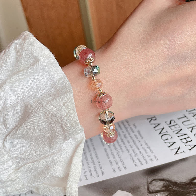 Natural Strawberry Quartz Crystal Bracelet - Image 10