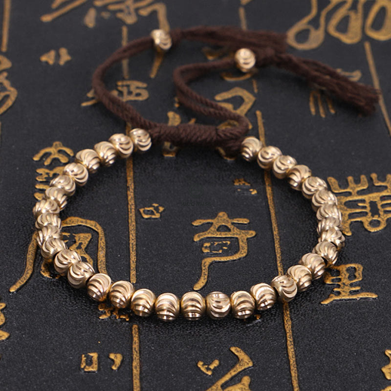 Tibetan Handmade Copper Bead Bracelet for Luck and Protection - Image 10