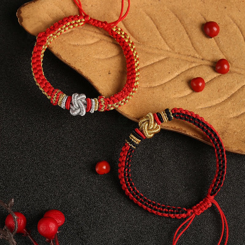 Colorful Rope Lucky Luck Muse Handmade Bracelet with True Love Knot - Image 2