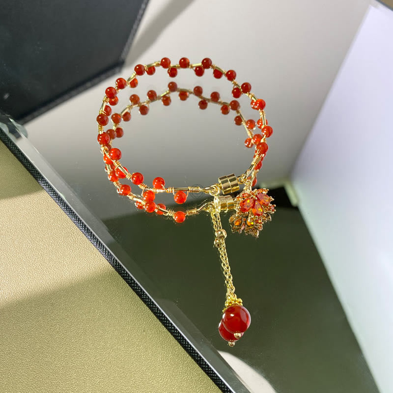 Luck Muse Red Maple Leaf Lucky Charm Bracelet - Image 13